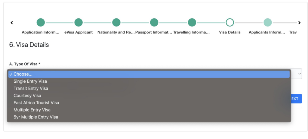 Kenya visa types