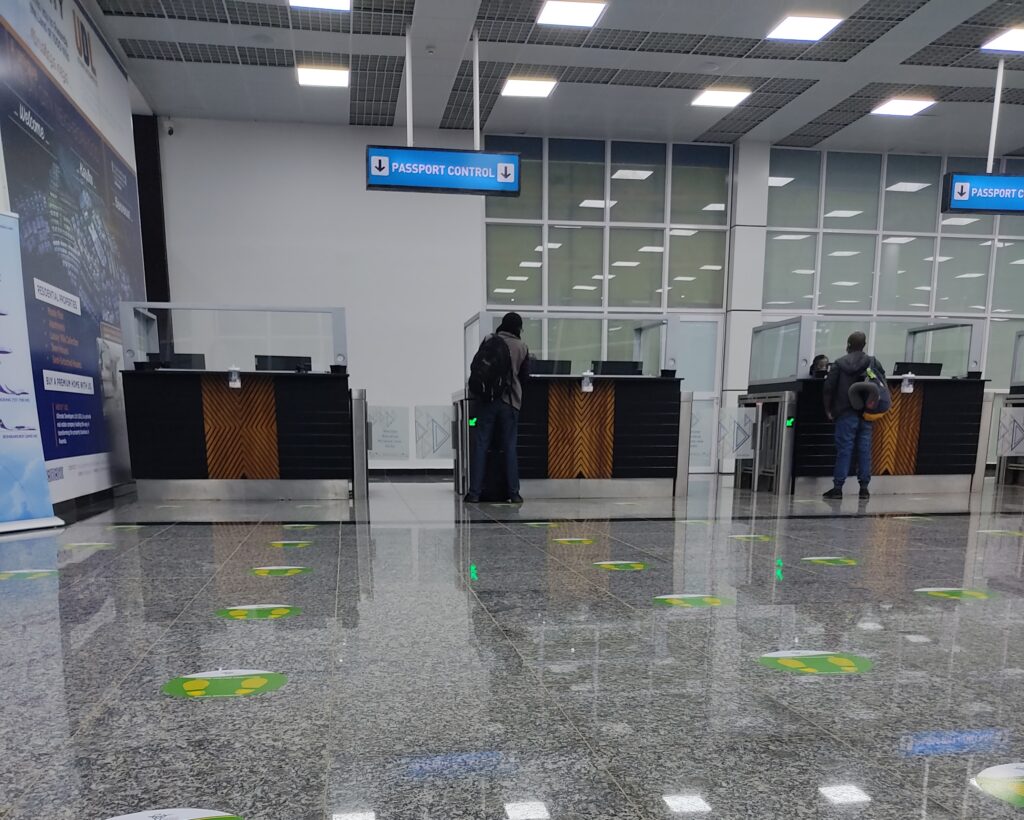 Kigali Airport passport control counter