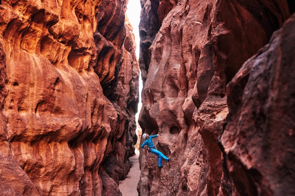 Rock climbing in the Hisma Desert – NEOM, Saudi Arabia